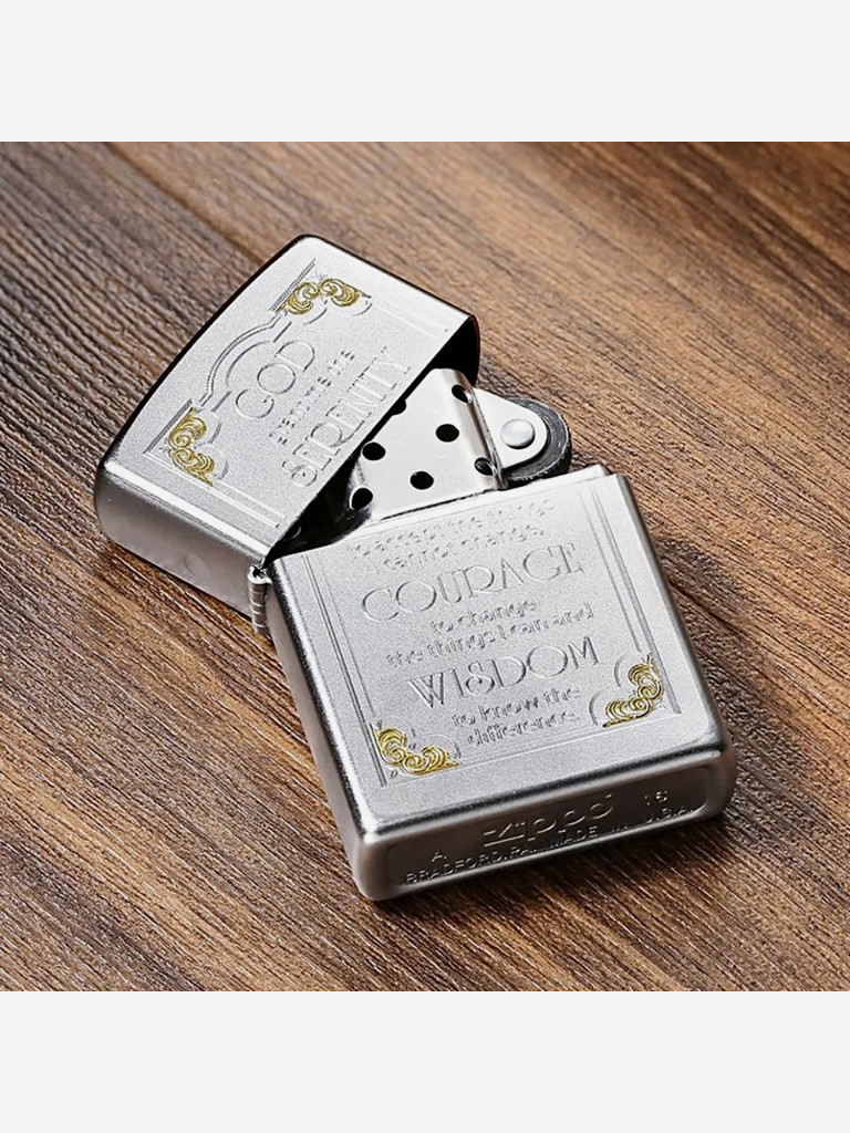 Зажигалка бензиновая ZIPPO 28458 Serenity Prayer