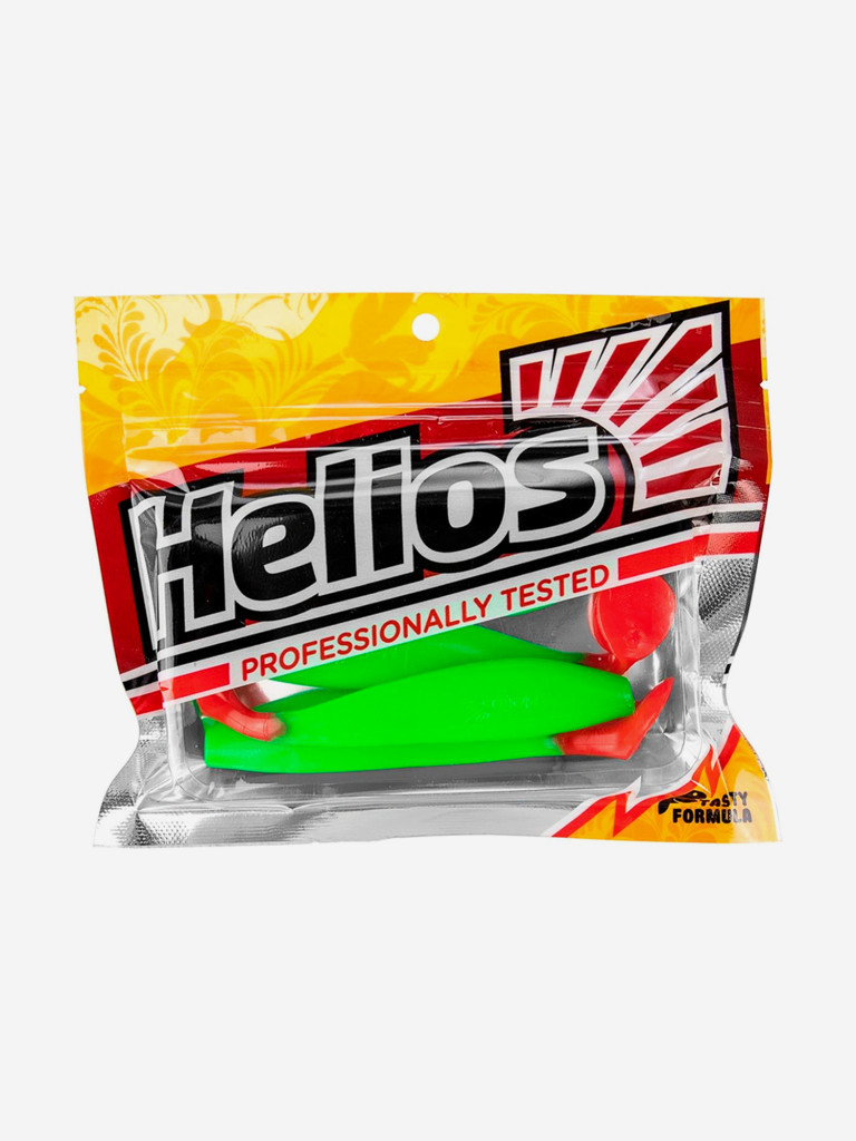 Мягкая приманка Helios Zander, 4'' / 10,2 см, Lime & Red, 5 шт (HS-36-021)
