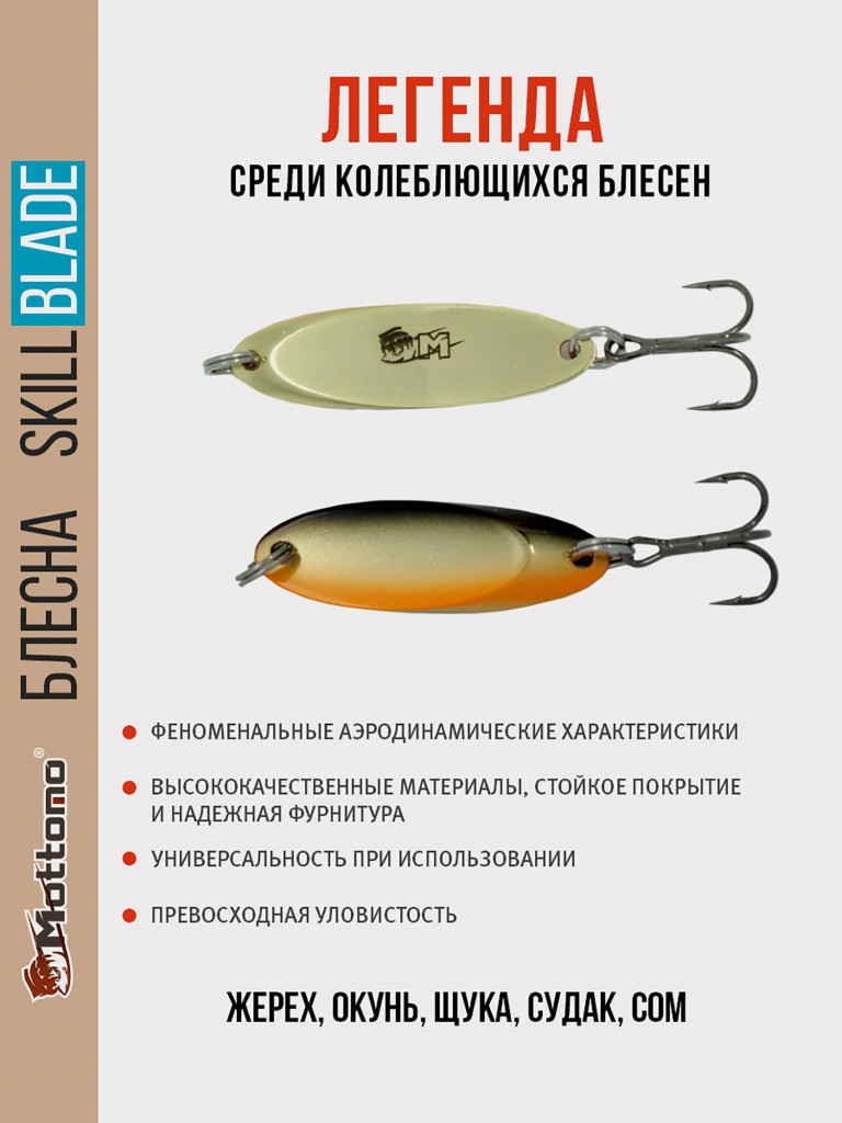 Блесна для рыбалки Skill Blade 21g колебалка на жереха щуку
