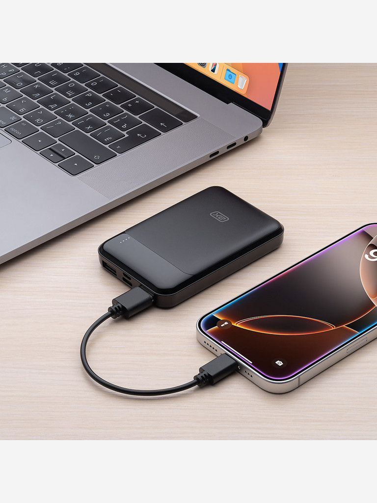 Внешний аккумулятор Type-C, 2xUSB, MicroUSB 5000 мА-ч, 10Вт