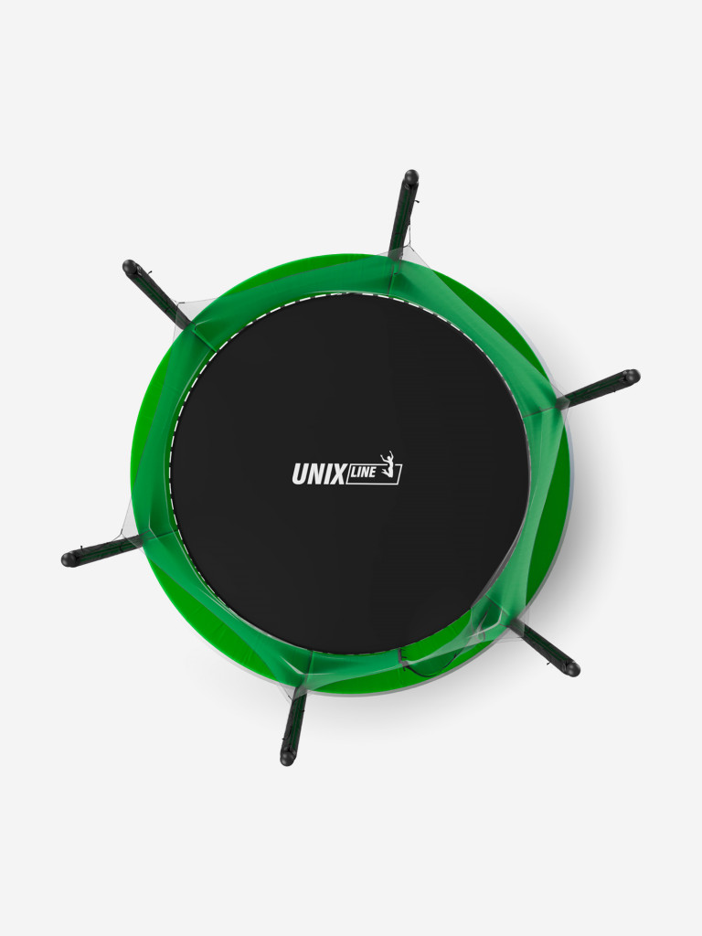 Батут каркасный UNIX Line Simple 8 ft Green с внутренней защитной сеткой, общий диаметр 244 см, до 140 кг