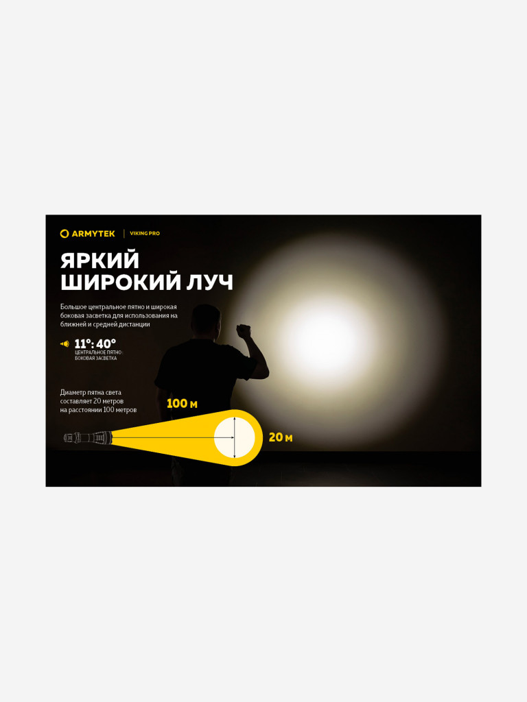 Фонарь ручной Armytek Viking Pro Magnet USB, теплый свет