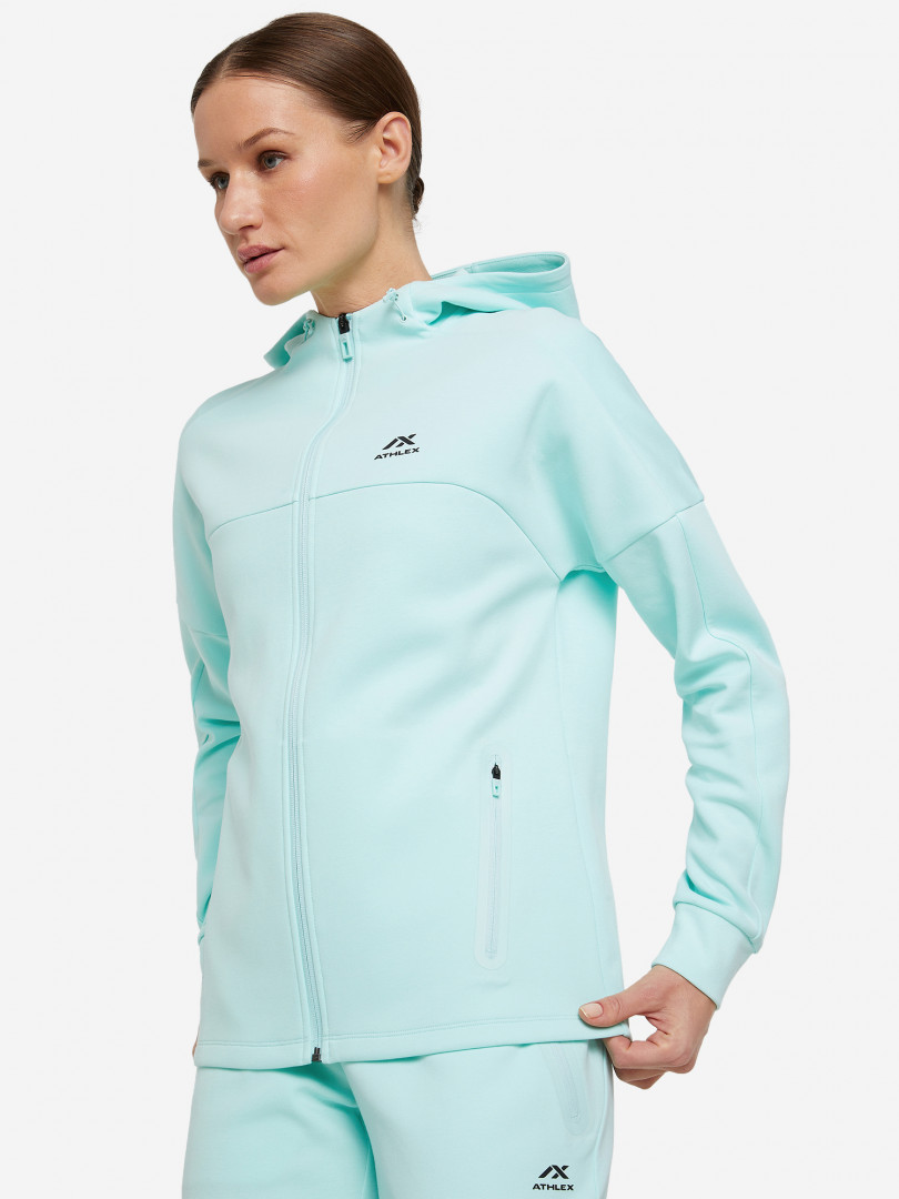 фото Толстовка женская athlex top fleece, голубой