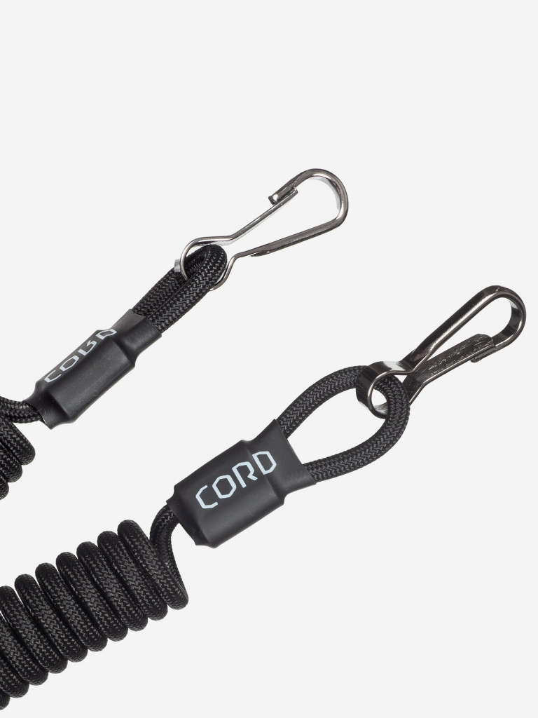 Страховочный тренчик из паракорда с карабинами (black)