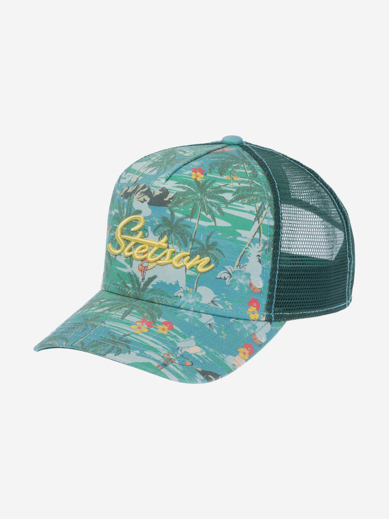 Бейсболка с сеточкой STETSON 7741126 TRUCKER CAP ALOHA PRINT (голубой)