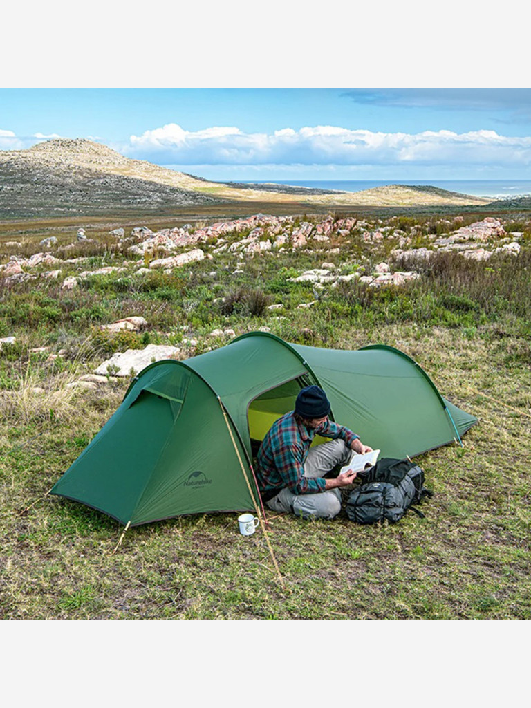 Палатка 3-местная Naturehike Opalus 3, нейлон 20 D, футпринт, зеленая