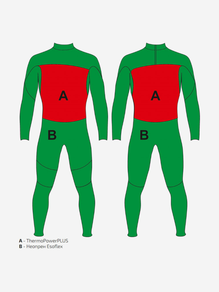 Гидрокостюм Esoteric Warrior Thermo 5/3 Lime/Red