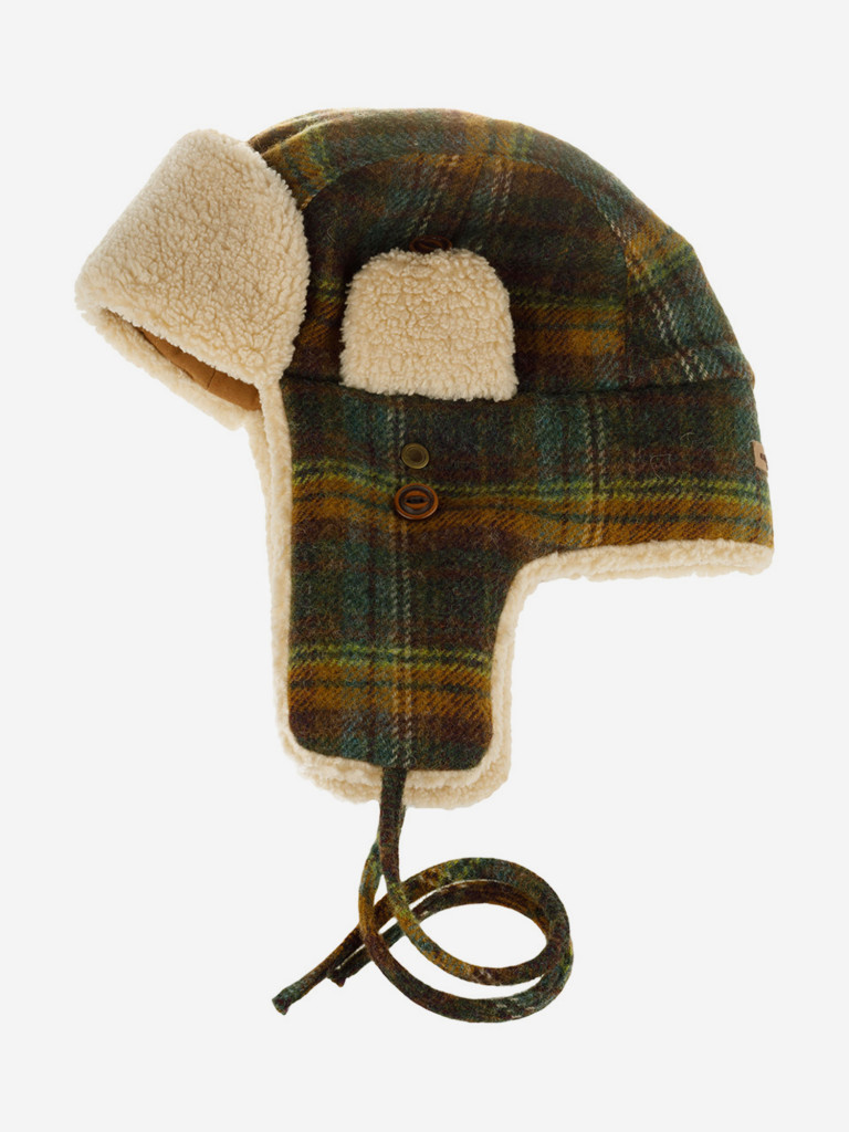 Шапка-ушанка STETSON 9290308 BOMBER CAP WOOL CHECK (коричневый)