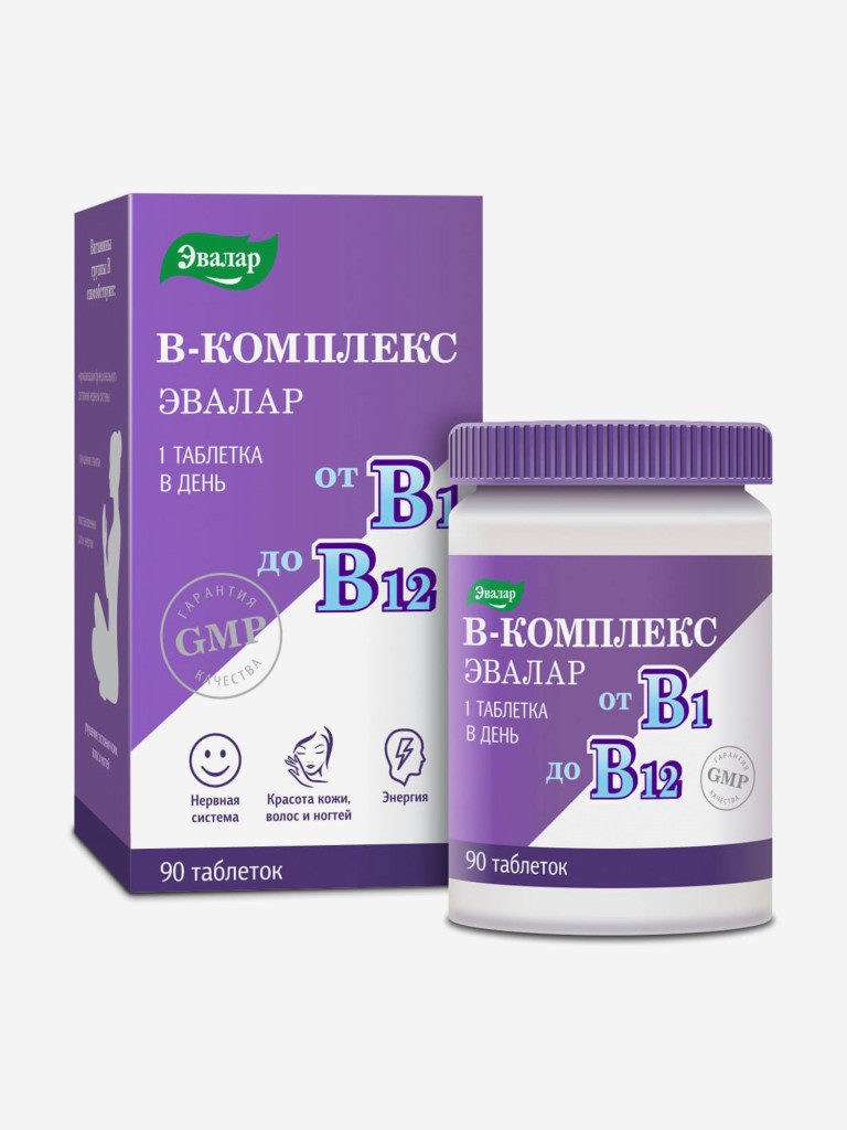 Витамины группы В Эвалар 90 таблеток