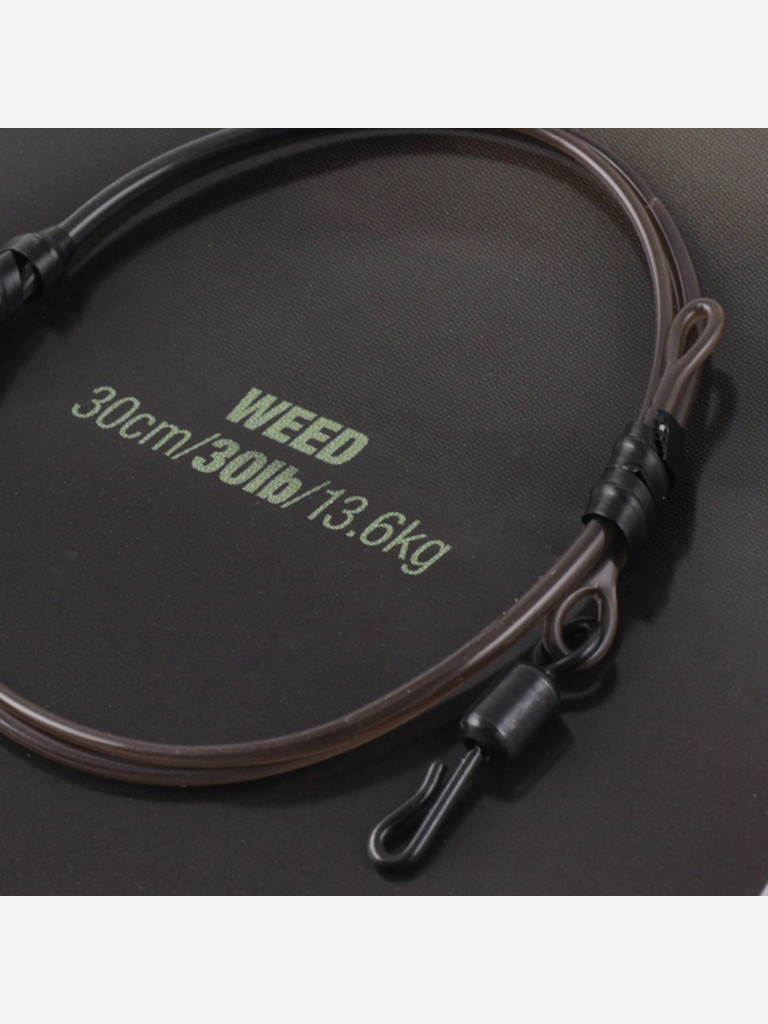 Поводковый материал Dark Matter QC Swivel Weed KORDA 30lb 30см