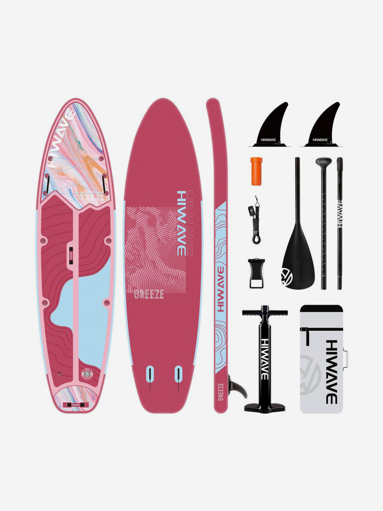 Надувная двухслойная SUP-доска HIWAVE BREEZE PINK, 11' 335*86*15 см, сапборд