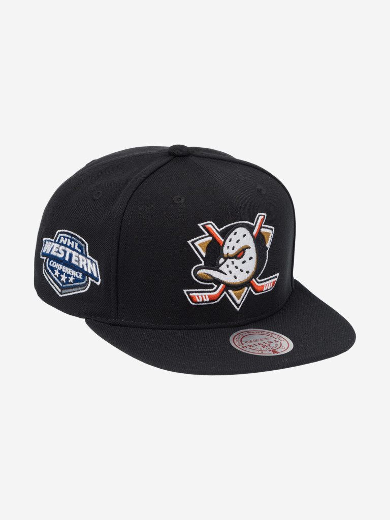 Бейсболка с прямым козырьком MITCHELL NESS HS8035-ADUBLCK Anaheim Ducks NHL (черный)