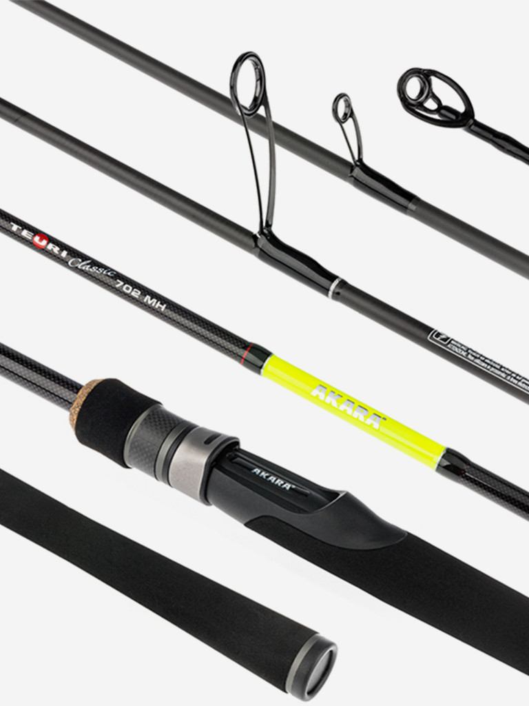 Спиннинг штекерный углеволоконный 2 колена Akara Teuri Classic MH702 TX-30 (14-35) 2,1 м
