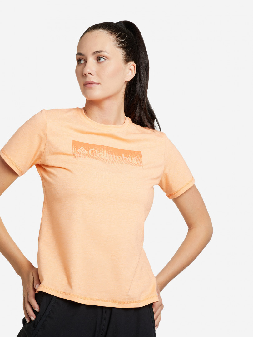 фото Футболка женская columbia sun trek ss graphic tee, оранжевый