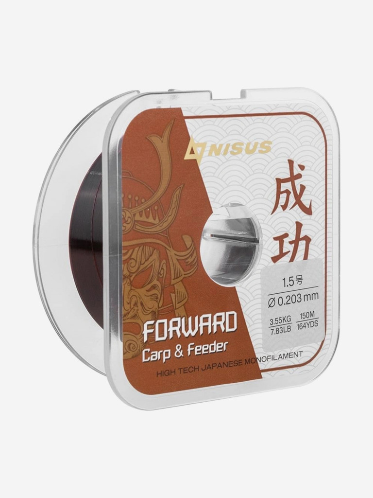 Леска для рыбалки Nisus FORWARD Carp&Feeder Nylon 0,203мм, 150м, 3,55кг, темно-коричневый