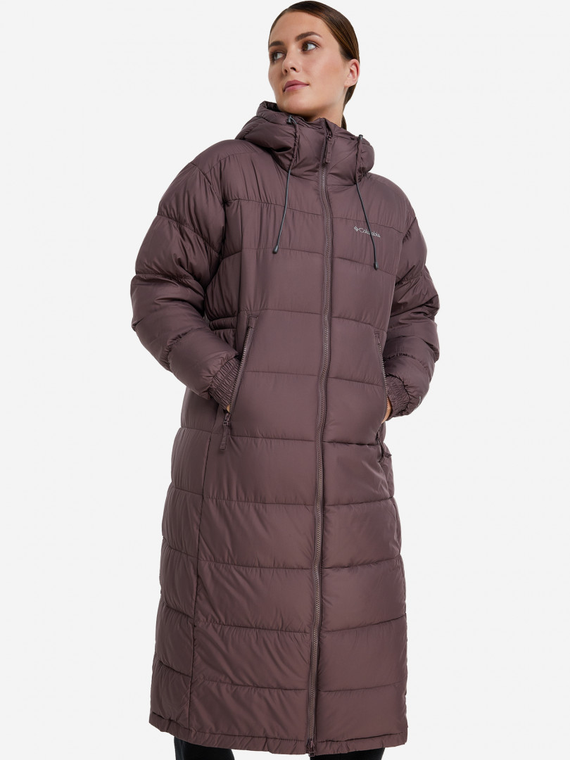 фото Пальто утепленное женское columbia pike lake ii long jacket, коричневый