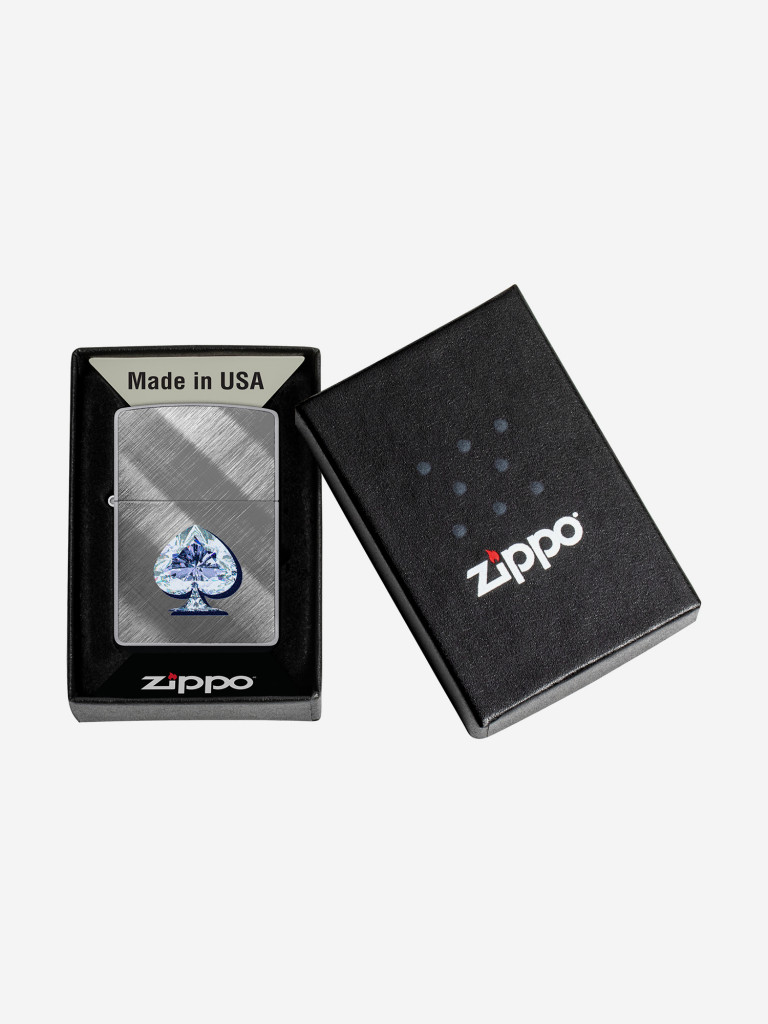 Зажигалка бензиновая ветроустойчивая Zippo Gleaming Spade Design Diago
