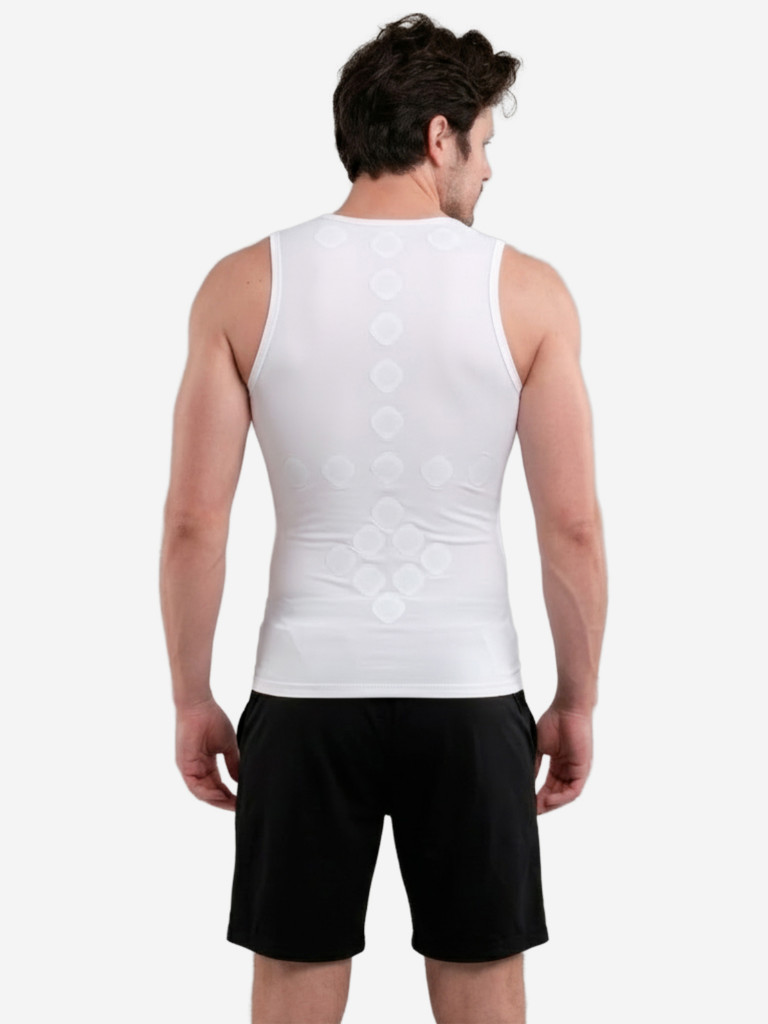 Компрессионная футболка без рукавов-суппорт спины SportDots, мужская, TOP-M-WT