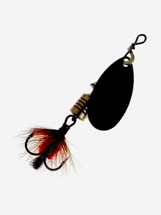 Блесна для рыбалки вертушка Mepps AGLIA MOUCHE, 2, Black/Red fly, 1 штука