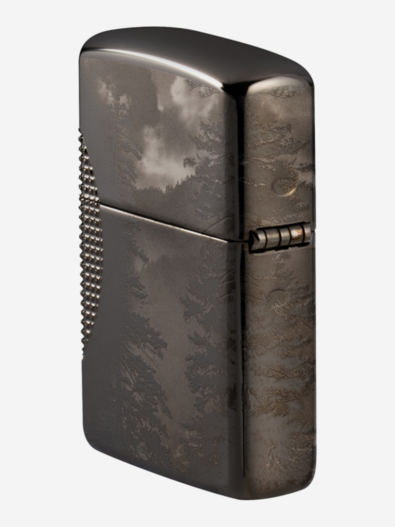 Зажигалка Zippo 49353 Armor Wolf High Polish Black Ice, черная