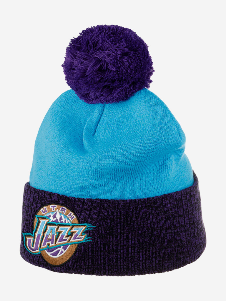 Шапка с помпоном MITCHELL NESS HPCK1052-UJAYYPPPTEAL Utah Jazz NBA (голубой)
