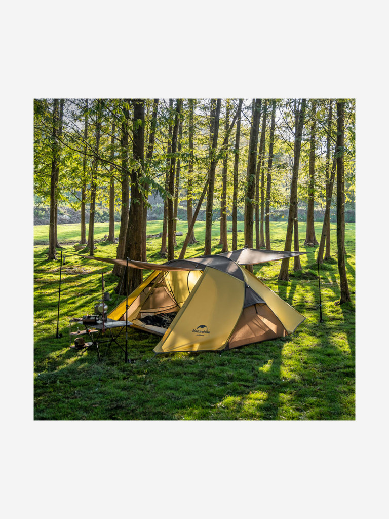 Палатка Naturehike Butterfly 2-местная, алюминиевый каркас, желто-коричневый