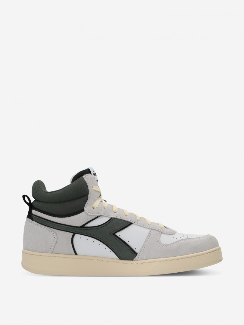 фото Кеды мужские diadora magic basket demi cut suede leather, белый