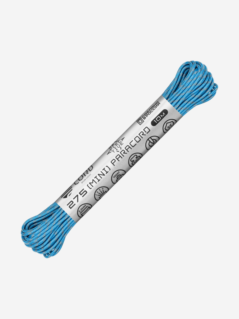 Паракорд 275 (мини) CORD nylon 10м RUS световозвращающий (carolina blue)