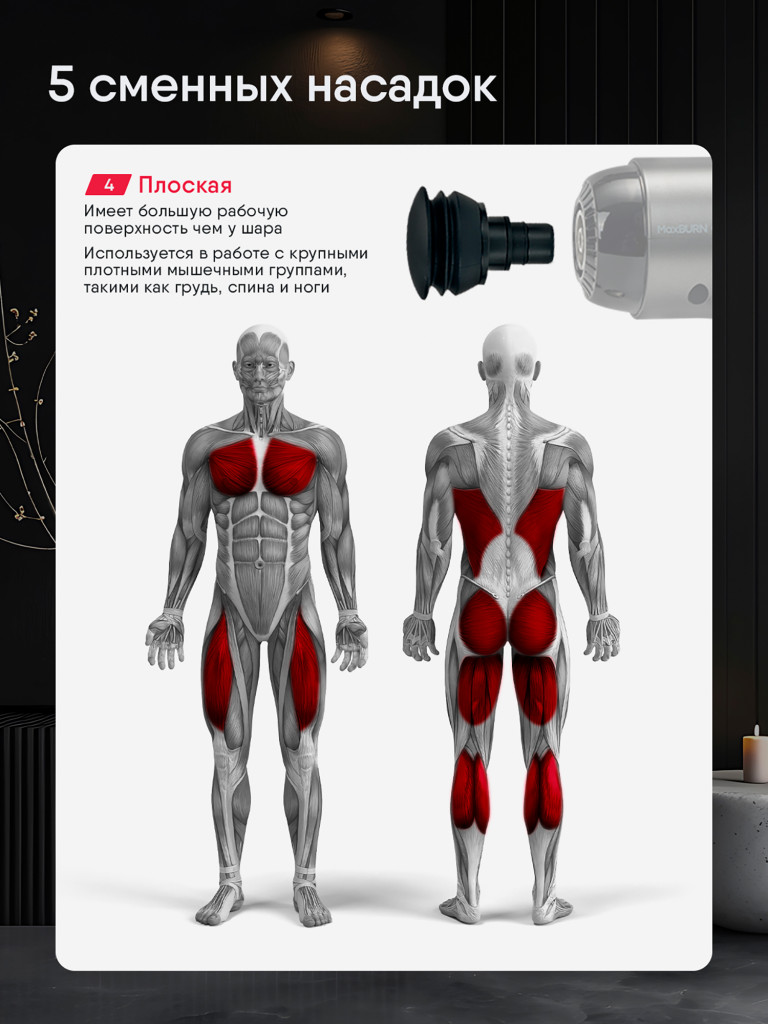 Массажер перкуссионный электрический для всего тела Ergonova MaxBurn GUN Pro антицеллюлитный