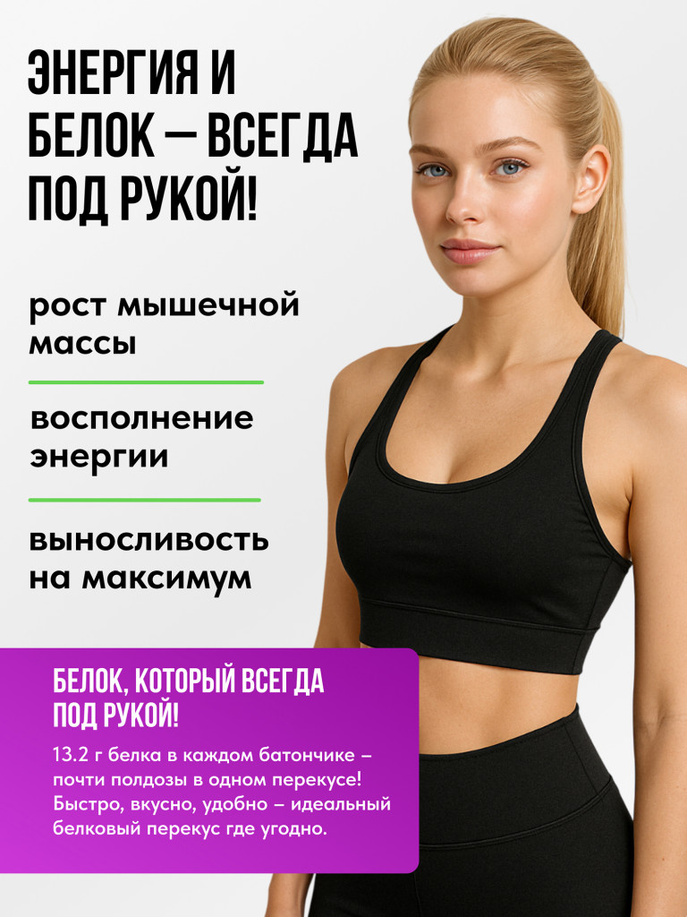 Протеиновые батончики без глазури 16шт 4 вкуса, без сахара