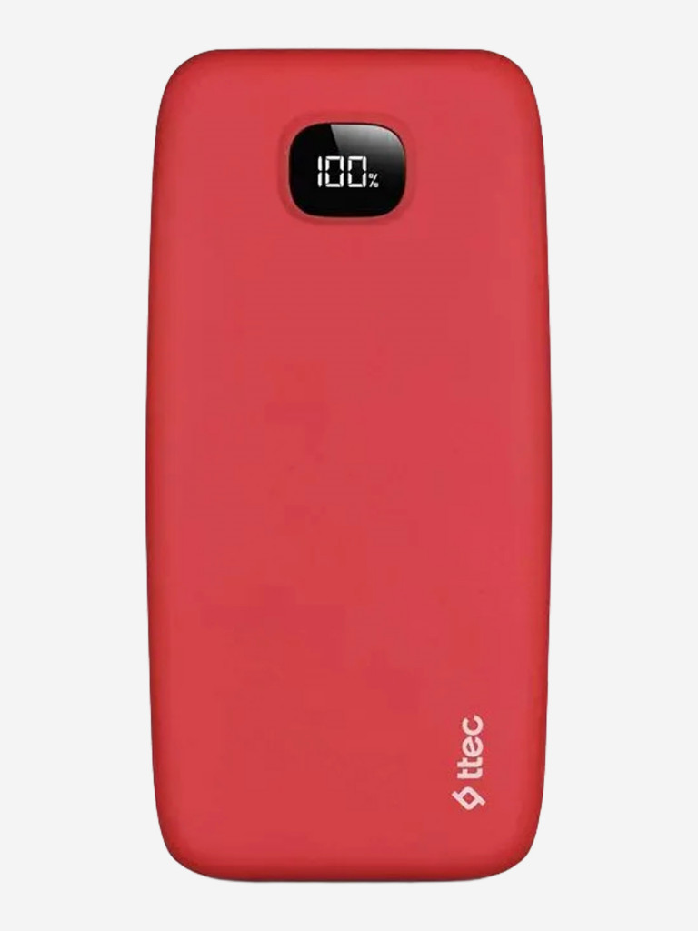 Внешний аккумулятор TTEC ChargeUp Pro LCD 20.000mAh PD 20W Powerbank. Цвет: красный