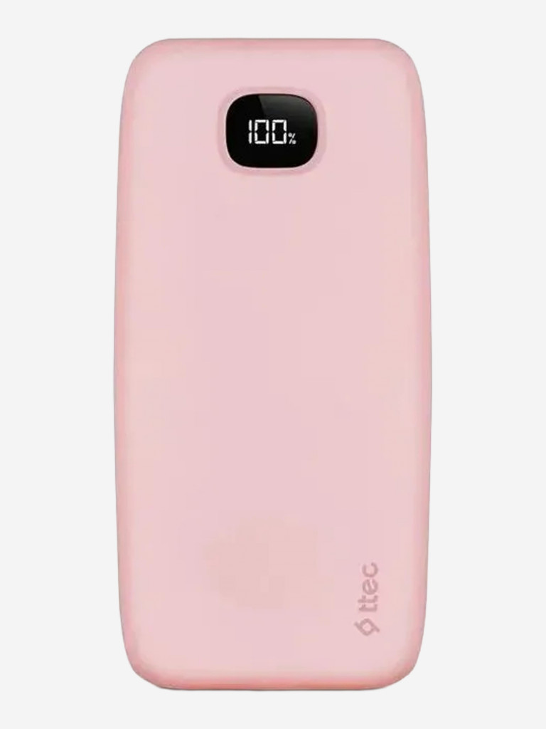 Внешний аккумулятор TTEC ChargeUp Pro LCD 20.000mAh PD 20W Powerbank. Цвет: розовый