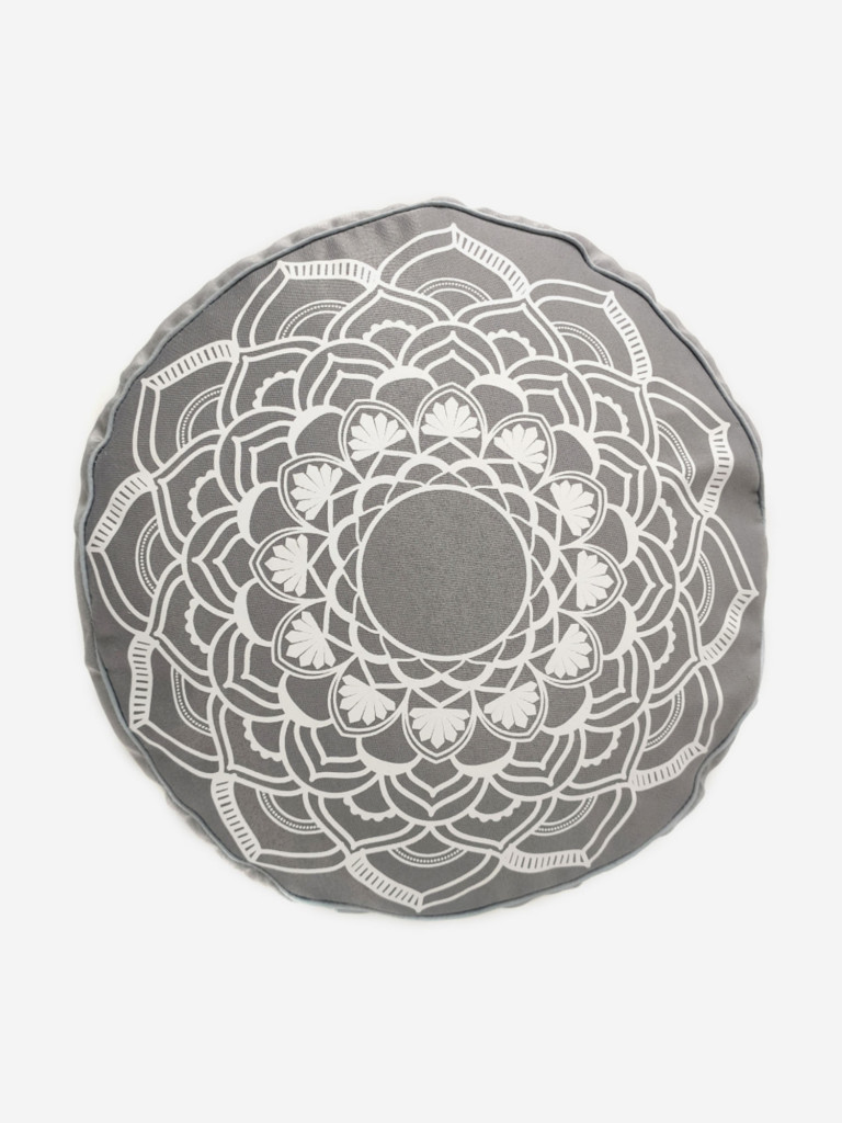 Подушка для медитации Mandala Grey, серый, размер 30 х 30 х 15 см вес 2 кг состав гречишная лузга