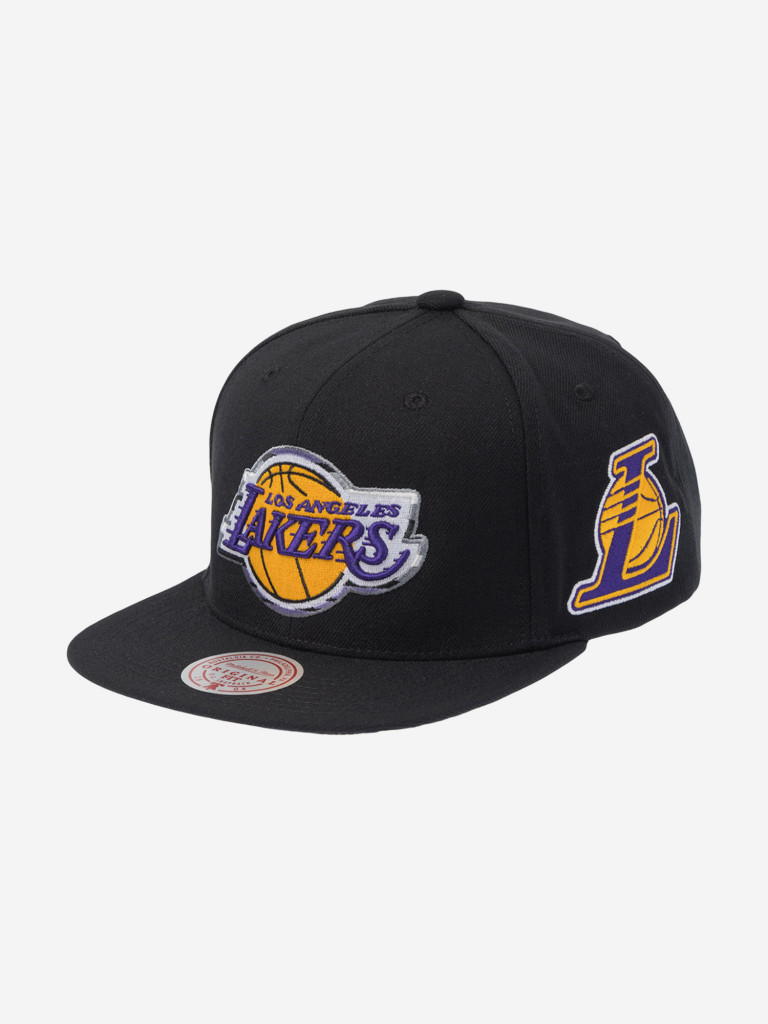 Бейсболка с прямым козырьком MITCHELL NESS HS11485-LALBLCK Los Angeles Lakers NBA