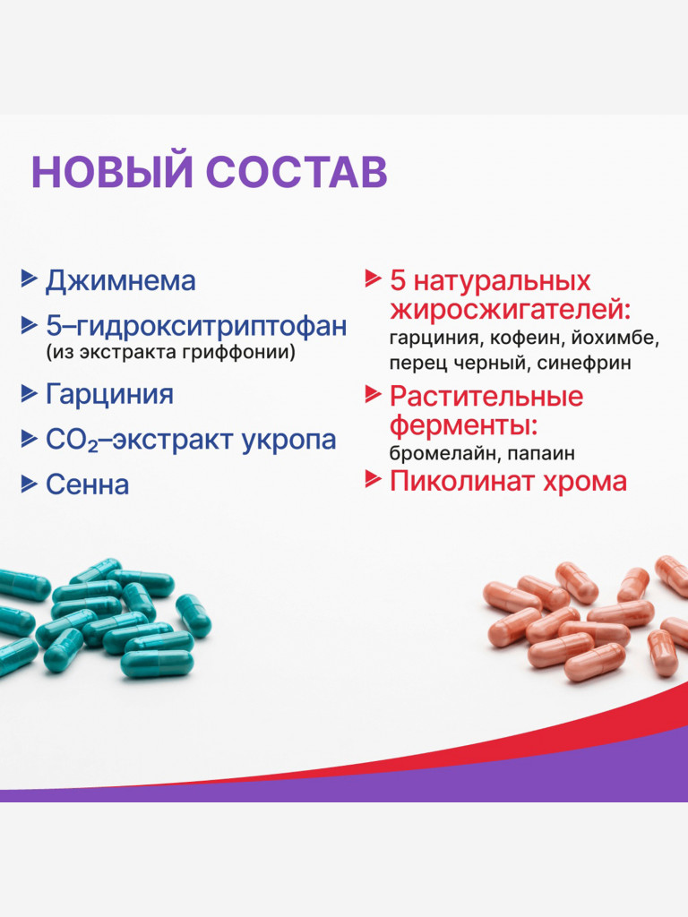 Турбослим набор день+ночь усиленная формула от Эвалар 60 розовых капсул + 60 синих капсул