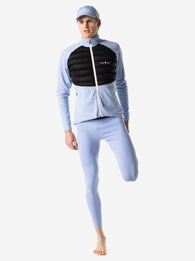 Лонгслив с пуховой вставкой мужской UGLOW, светло-синий