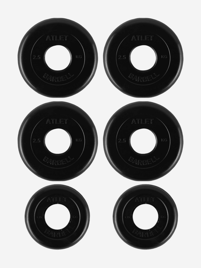 Гантели разборные BARBELL ATLET 1 по 19 кг (D 51 mm) Черный