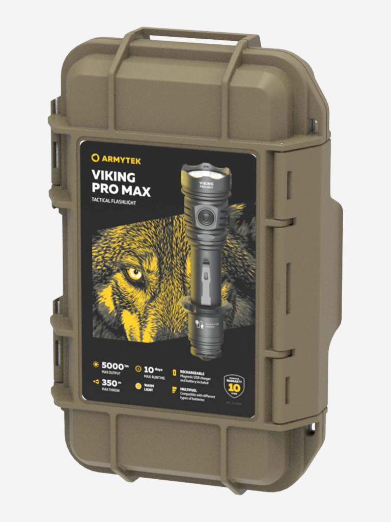 Фонарь Armytek Viking Pro Max, 5000 лм, 350 м, теплый свет