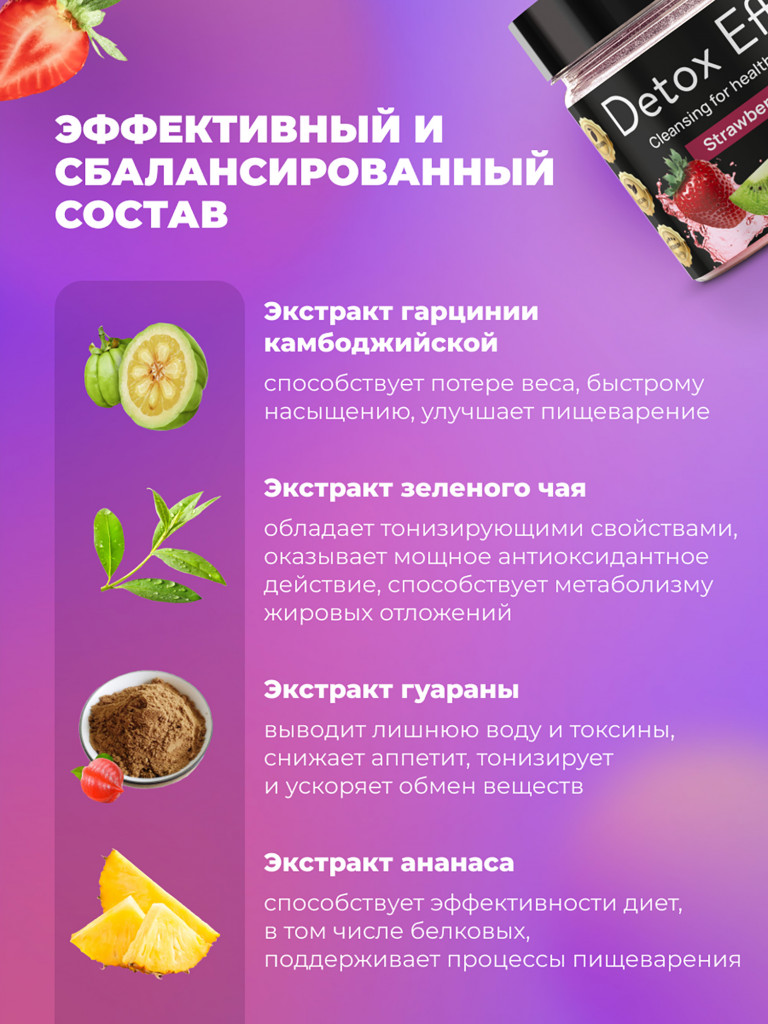 Детокс дренажный напиток для похудения, detox мультивитамины от отеков и водного веса