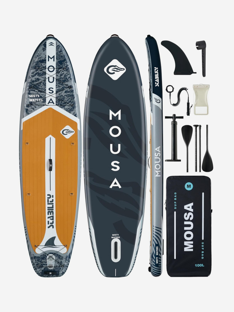 Надувной двухслойный SUP-борд MOUSA MISTY GRAY, 11' 335*86*15 см, сапборд