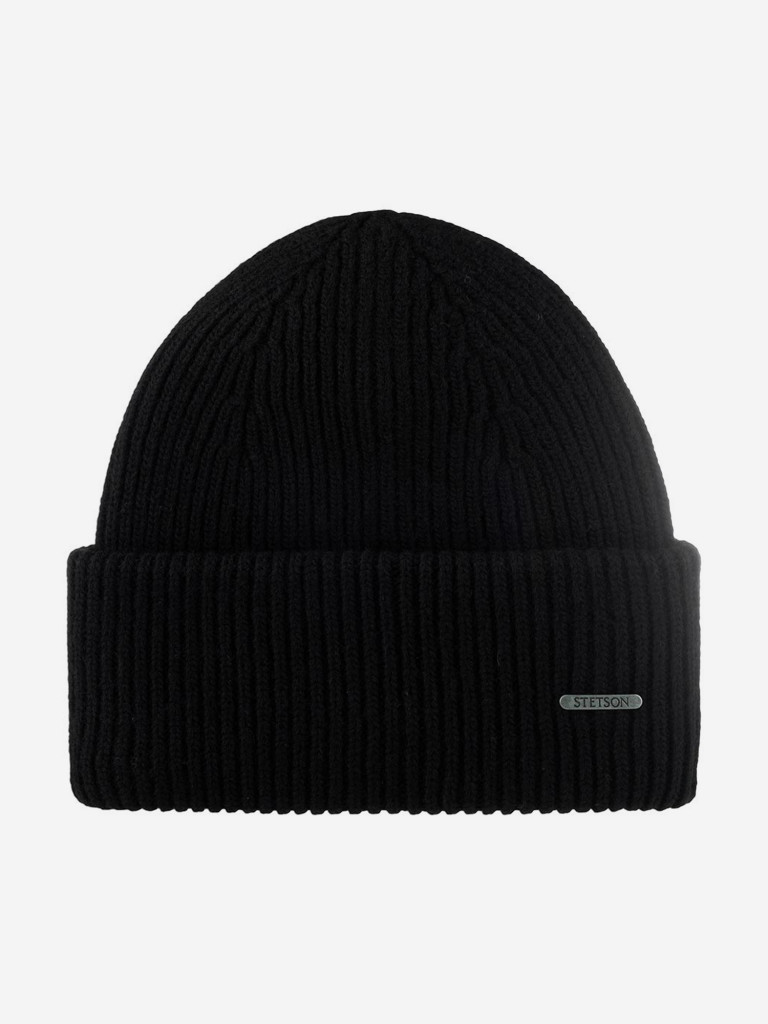 Шапка с отворотом STETSON 8599382 BEANIE WOOL (черный)