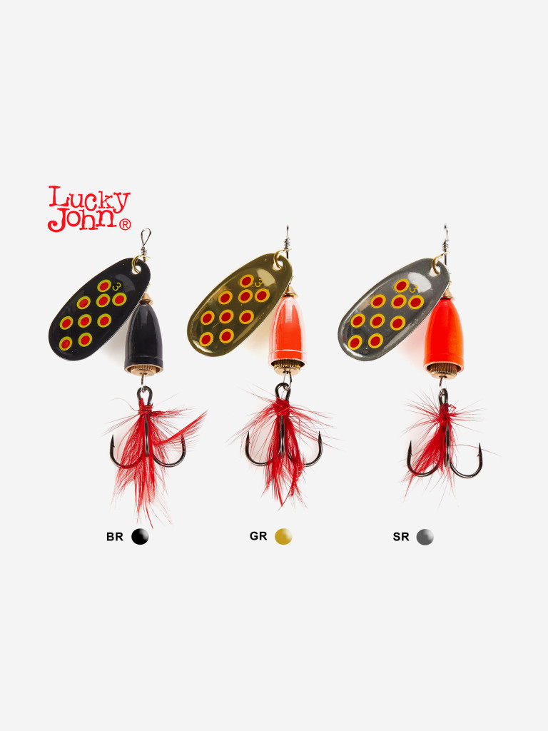Набор блесен Lucky John BELL SPIN 03 BRD/GRD/SRD из 3 штук