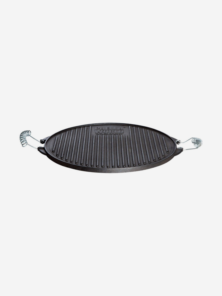 Двухсторонняя чугунная сковорода-гриль PAELLA WORLD Light Cast Iron Grill Plate 38 см в сумке