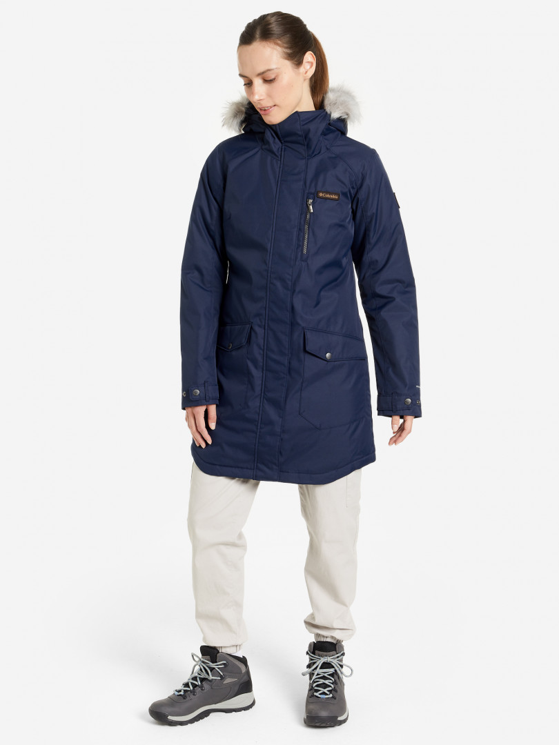 фото Куртка утепленная женская columbia suttle mountain long insulated jacket, синий