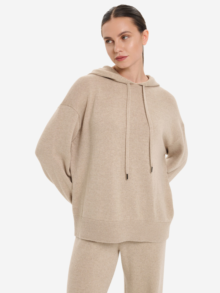 Худи спортивного стиля (свитер) женский ABOUT Lingerie с капошоном из смесовой шерсти