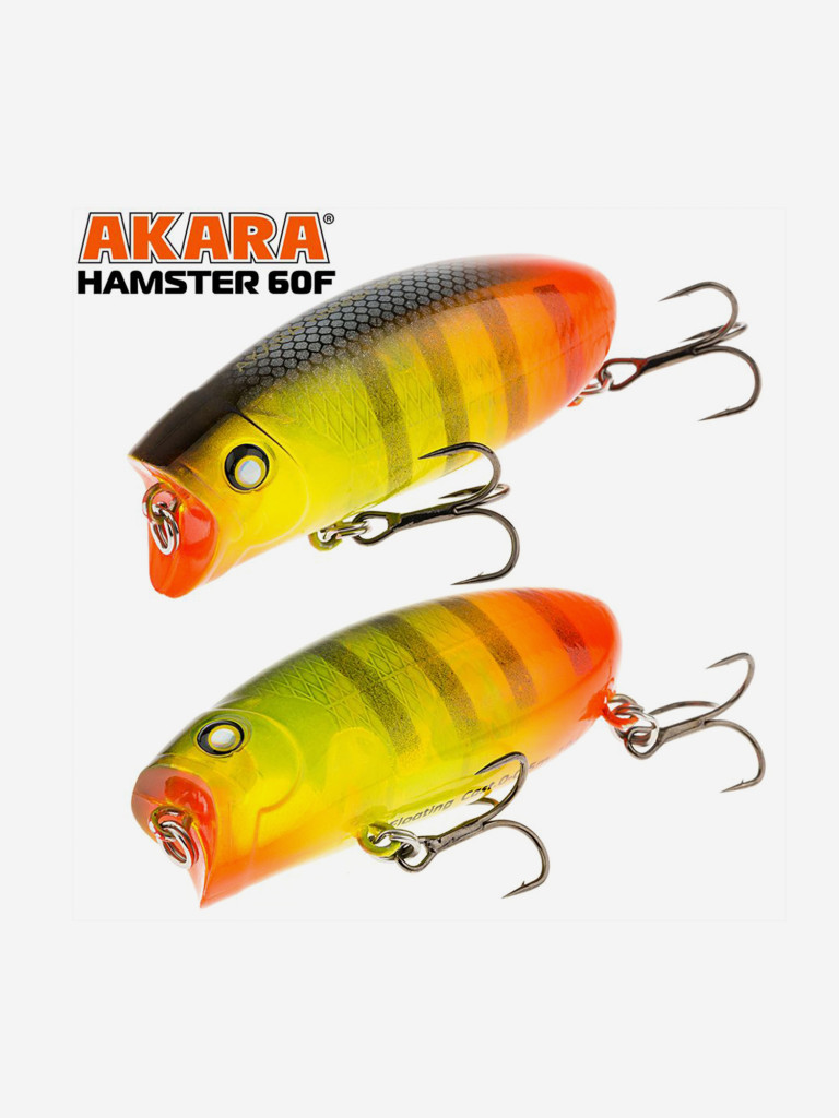 Воблер Akara Hamster 60F поппер поверхностный на щуку, окуня, жереха 10гр A190