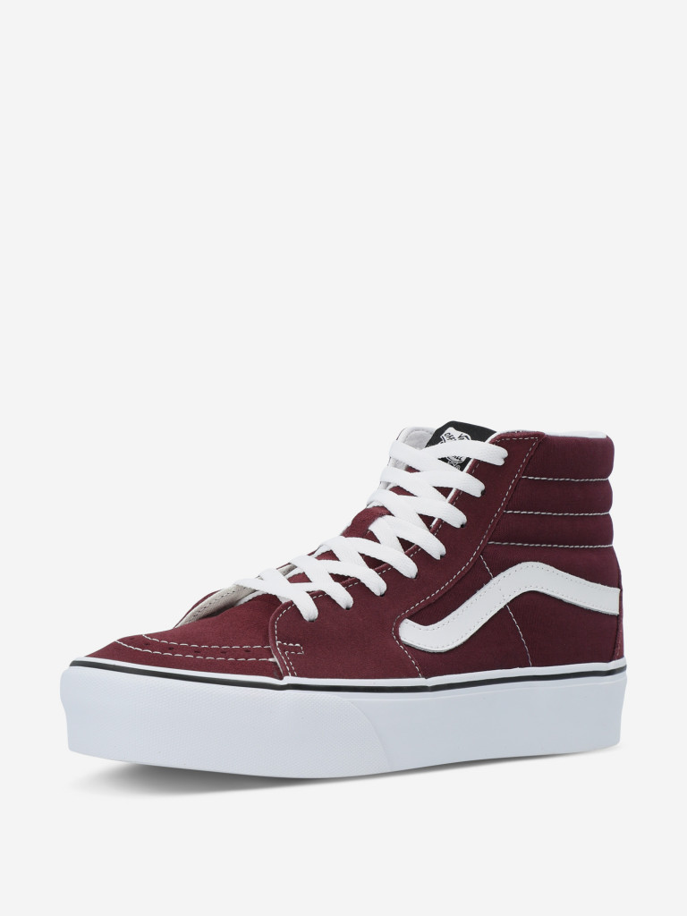 Burgundy and white high top vans online