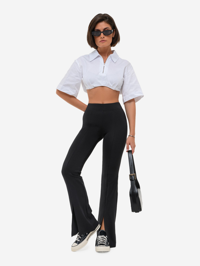 Спортивные брюки-клеш с разрезами и высокой талией EAZYWAY