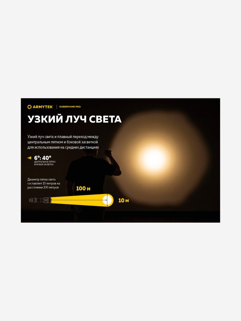 Фонарь ручной Armytek Dobermann Pro Magnet USB Sand, теплый свет