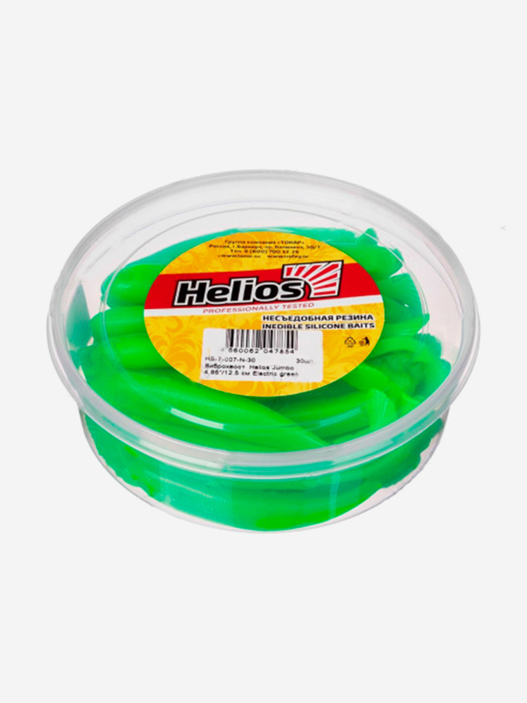 Мягкая приманка Helios Jumbo, 4,95" / 12,5 см, Electric green, 30 штук (HS-7-007-N-30)